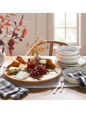 NWT Hearth & Hand Wood Pedestal Lazy Susan